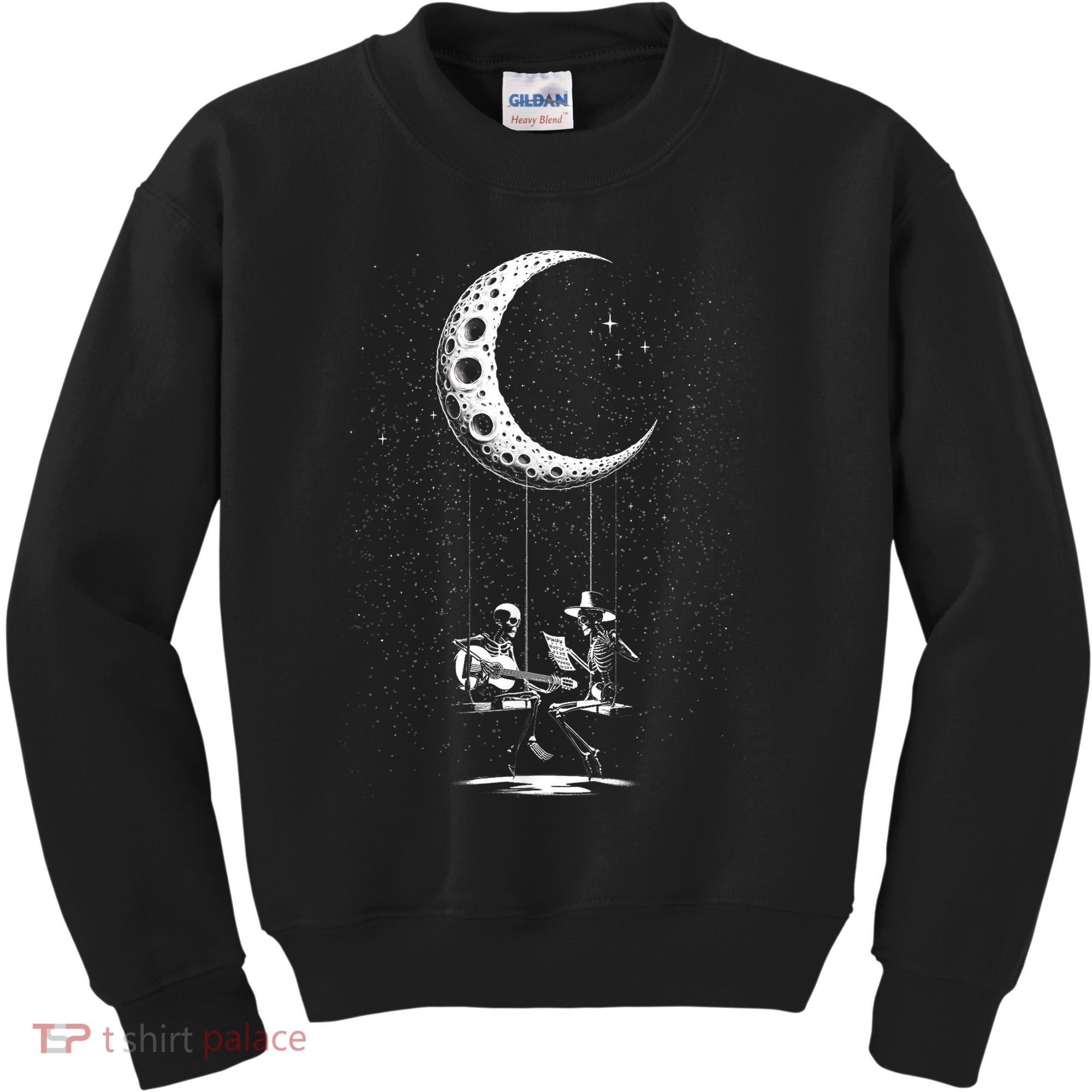 Valentine Day Funny Skeleton Couple Guitar Rock And Roll Kids Sweatshirt