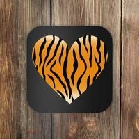Valentine's Day Fashionable Tiger Stripe Pattern Heart Gift Coaster thumb 0