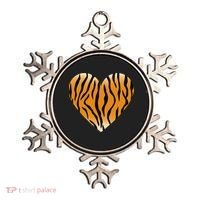 Valentine's Day Fashionable Tiger Stripe Pattern Heart Gift Ornament thumb 0