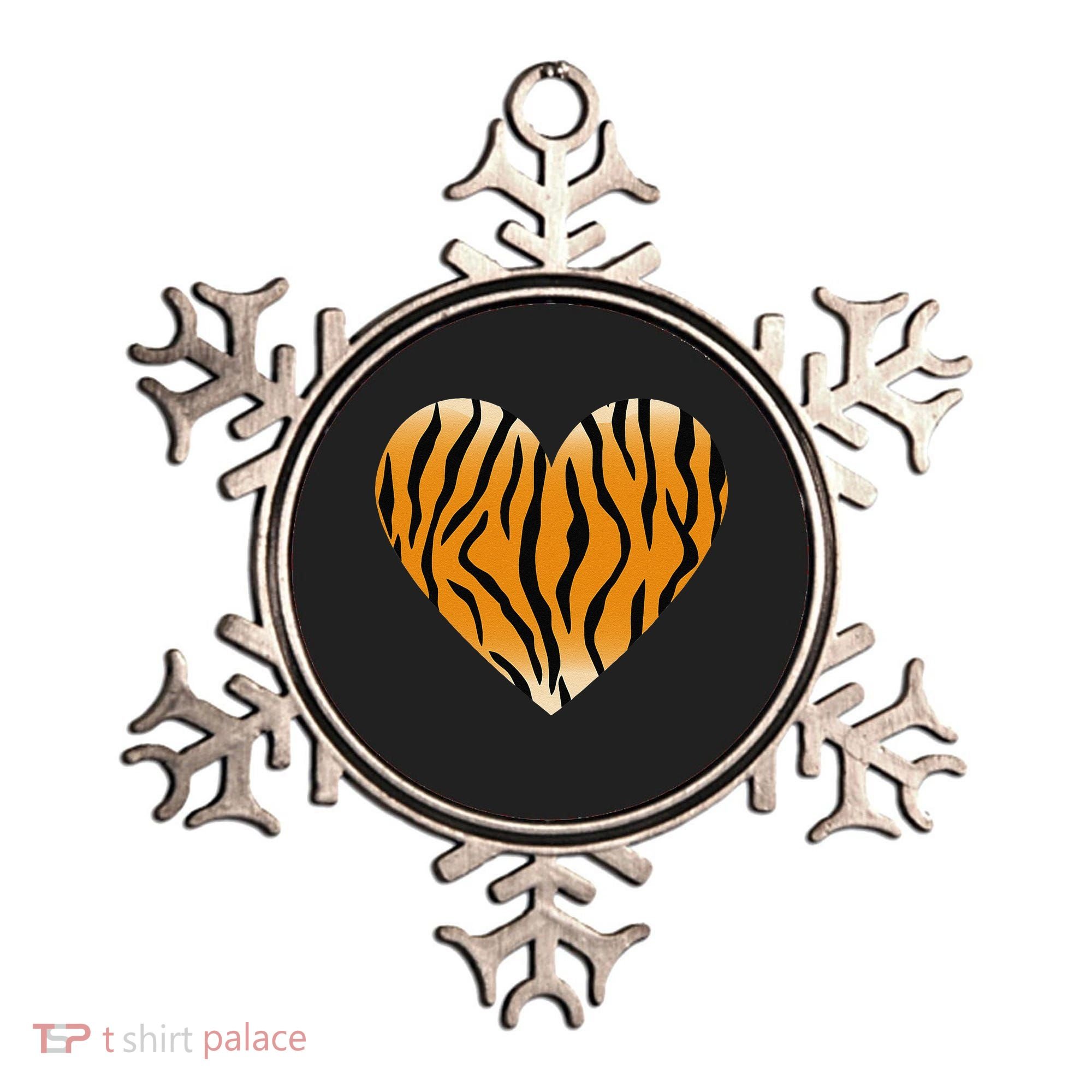 Valentine's Day Fashionable Tiger Stripe Pattern Heart Gift Ornament