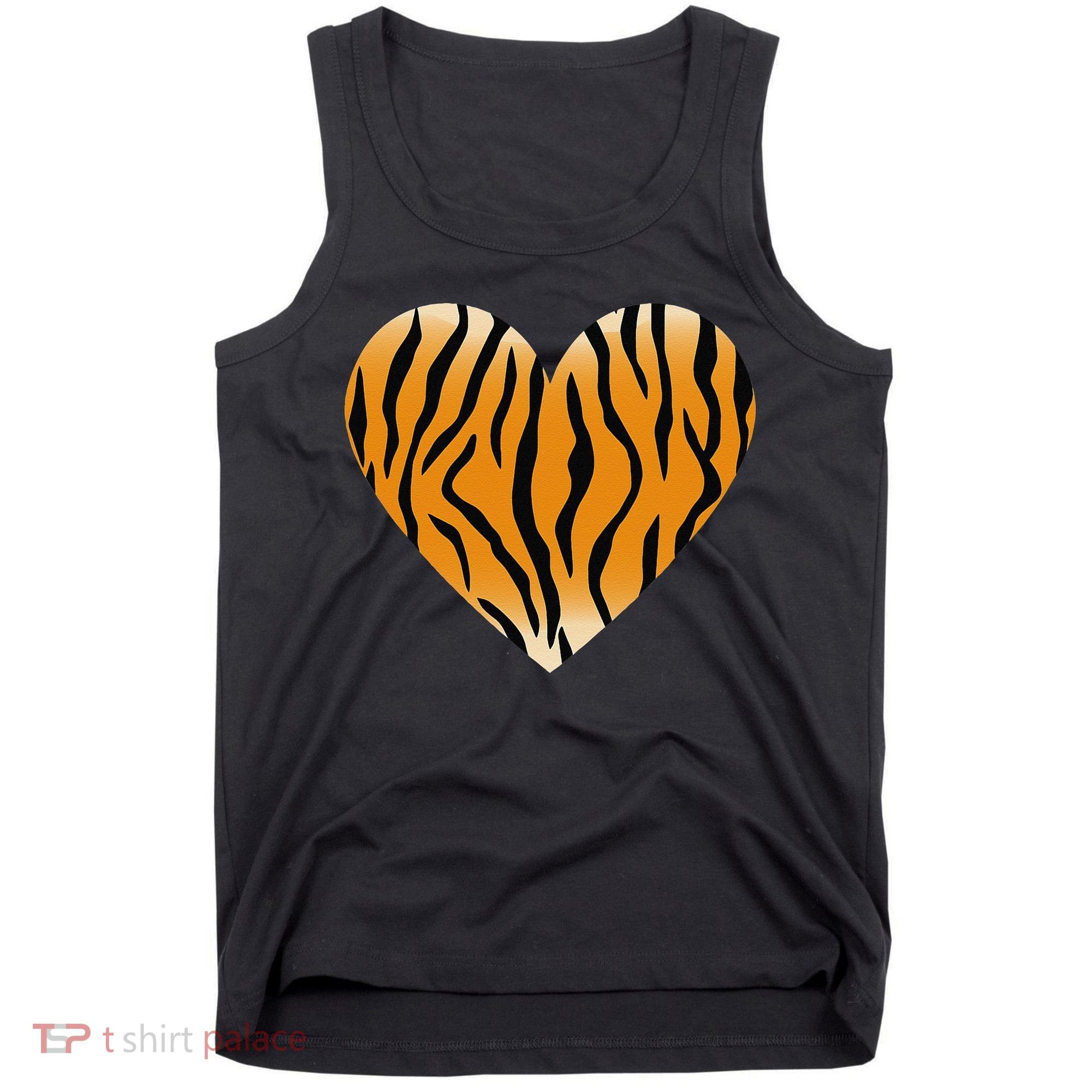 Valentine's Day Fashionable Tiger Stripe Pattern Heart Gift Tank Top