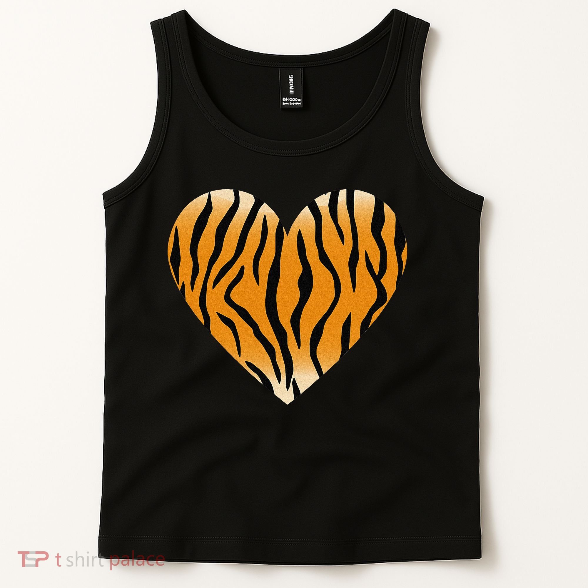 Valentine's Day Fashionable Tiger Stripe Pattern Heart Gift Tank Top