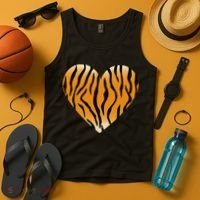 Valentine's Day Fashionable Tiger Stripe Pattern Heart Gift Tank Top thumb 4
