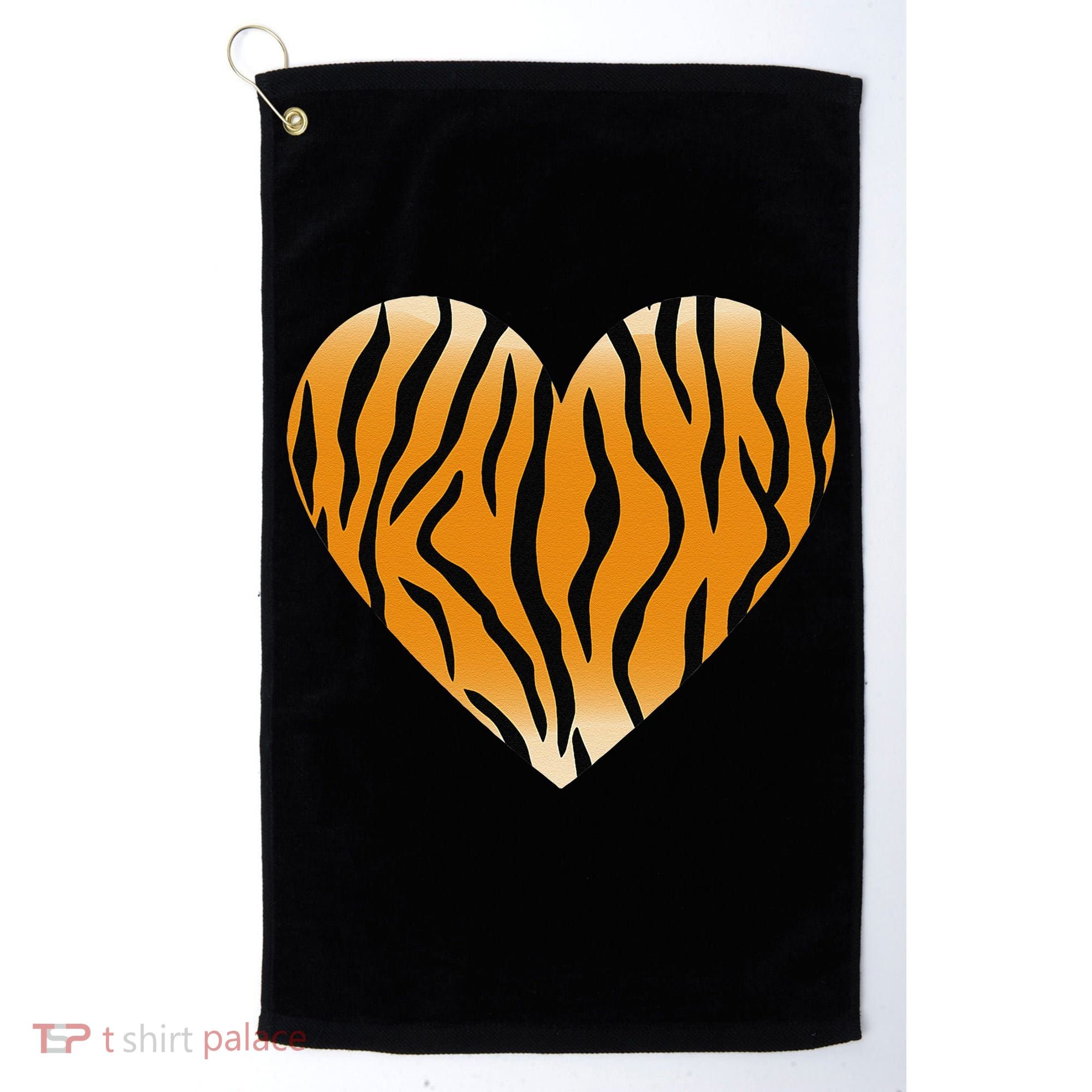 Valentine's Day Fashionable Tiger Stripe Pattern Heart Gift Golf Towel