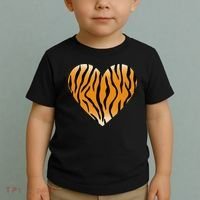 Valentine's Day Fashionable Tiger Stripe Pattern Heart Gift Toddler T-Shirt thumb 2