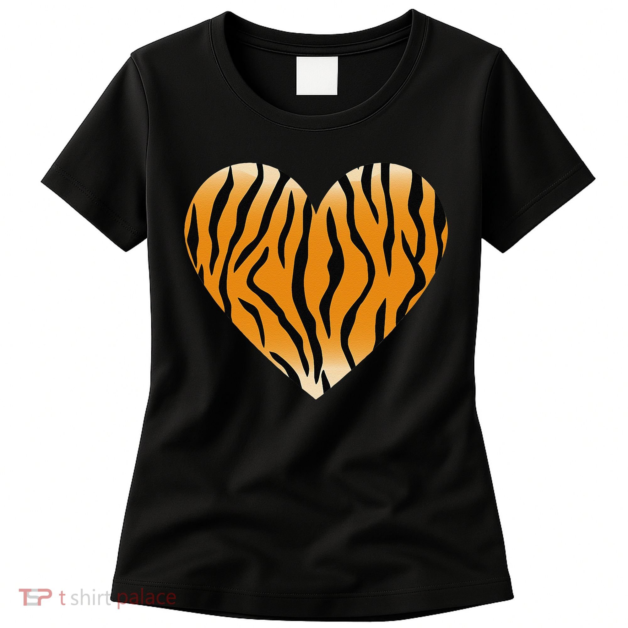 Valentine's Day Fashionable Tiger Stripe Pattern Heart Gift Women's T-Shirt