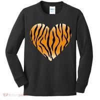 Valentine's Day Fashionable Tiger Stripe Pattern Heart Gift Kids Long Sleeve Shirt thumb 0