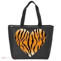 Valentine's Day Fashionable Tiger Stripe Pattern Heart Gift Tote Bag thumb 0