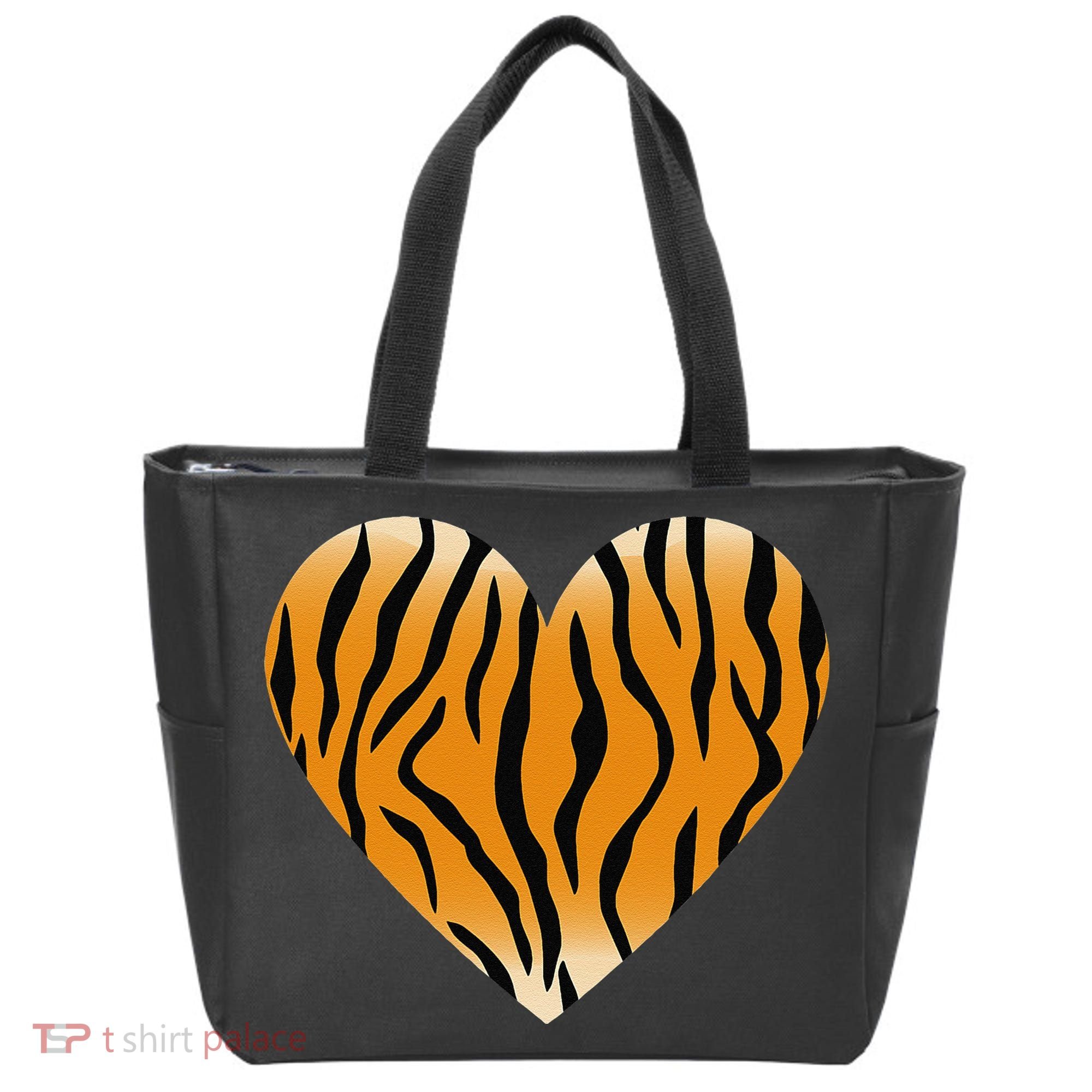 Valentine's Day Fashionable Tiger Stripe Pattern Heart Gift Tote Bag