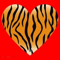 Valentine's Day Fashionable Tiger Stripe Pattern Heart Gift Santa Hat thumb 1