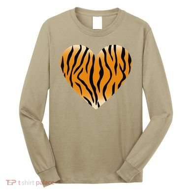 Valentine's Day Fashionable Tiger Stripe Pattern Heart Gift Long Sleeve Shirt