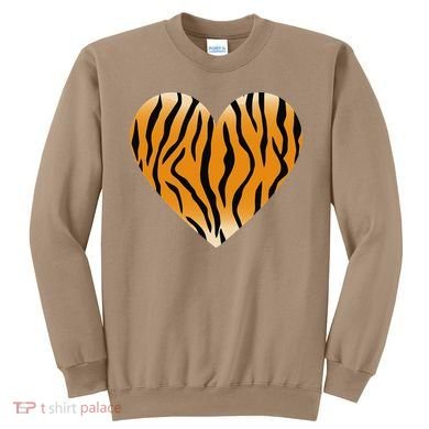 Valentine's Day Fashionable Tiger Stripe Pattern Heart Gift Sweatshirt