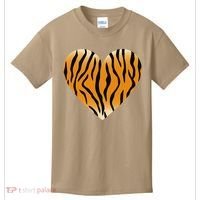 Valentine's Day Fashionable Tiger Stripe Pattern Heart Gift Kids T-Shirt thumb 0