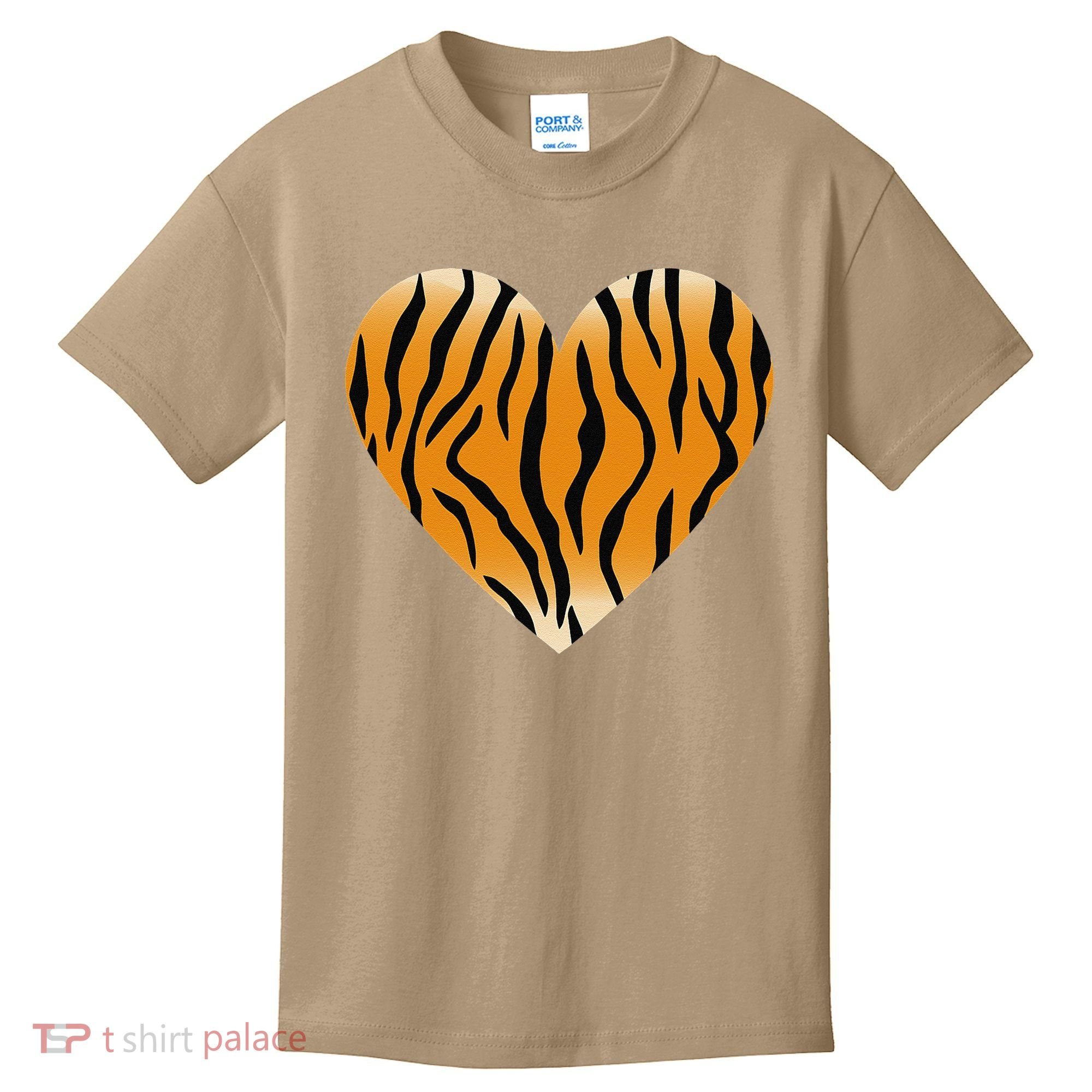Valentine's Day Fashionable Tiger Stripe Pattern Heart Gift Kids T-Shirt