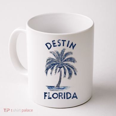 Vintage Destin Florida Palm Tree Fl Retro Coffee Mug