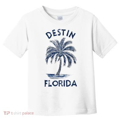 Vintage Destin Florida Palm Tree Fl Retro Toddler T-Shirt
