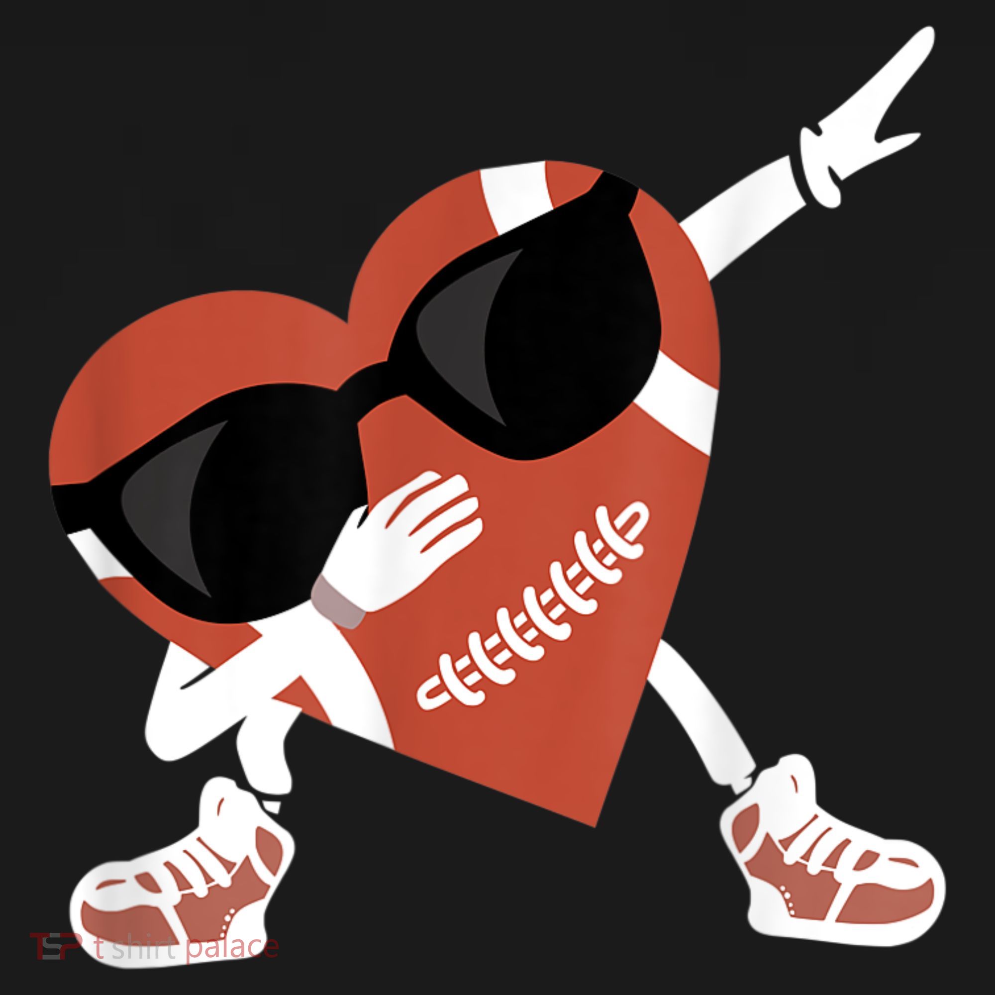 Valentines Day Football Dabbing Heart Footlball Player Coaster