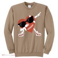 Valentines Day Football Dabbing Heart Footlball Player Sweatshirt thumb 0