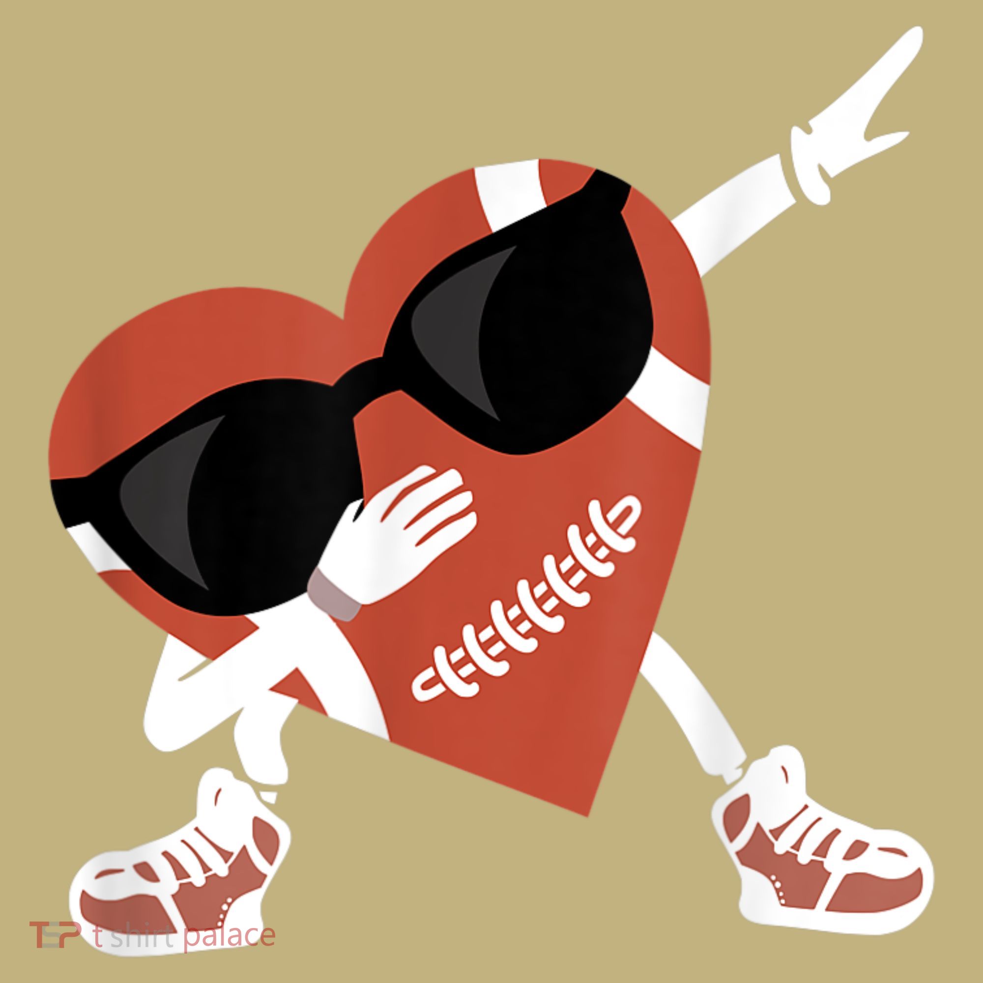 Valentines Day Football Dabbing Heart Footlball Player Mousepad