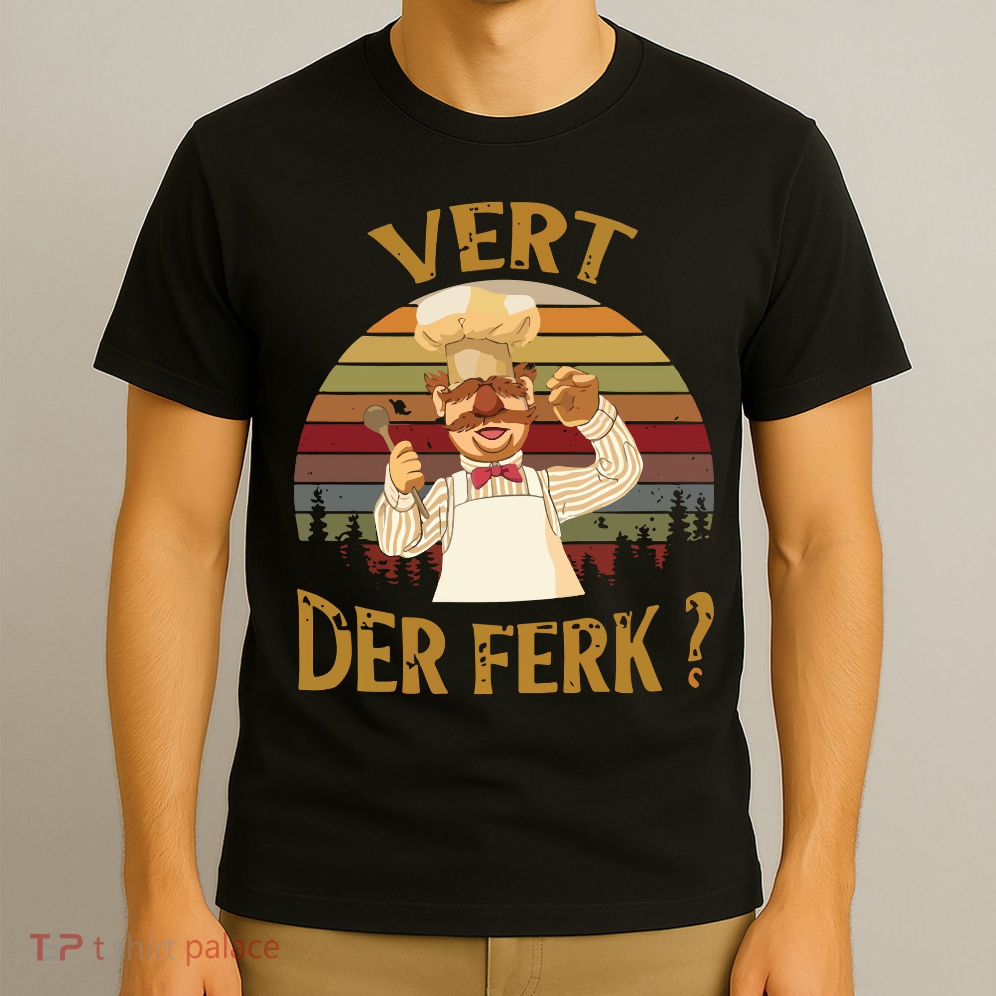 Vert Der Ferk Chef Funny Swedish Sunset Vintage T-Shirt
