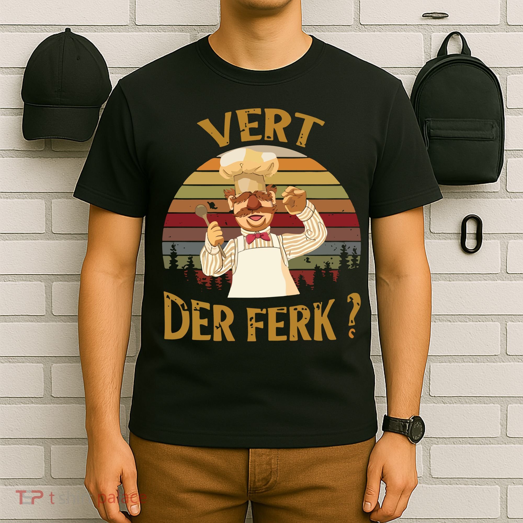 Vert Der Ferk Chef Funny Swedish Sunset Vintage T-Shirt