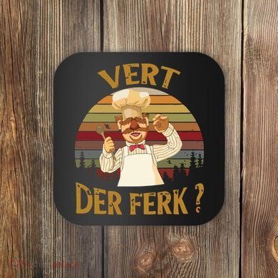 Vert Der Ferk Chef Funny Swedish Sunset Vintage Coaster