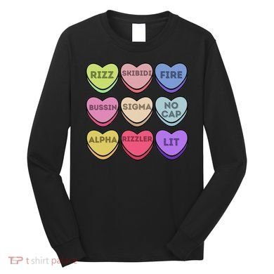 Valentines Day Funny Valentines Day Rizz No Cap Long Sleeve Shirt