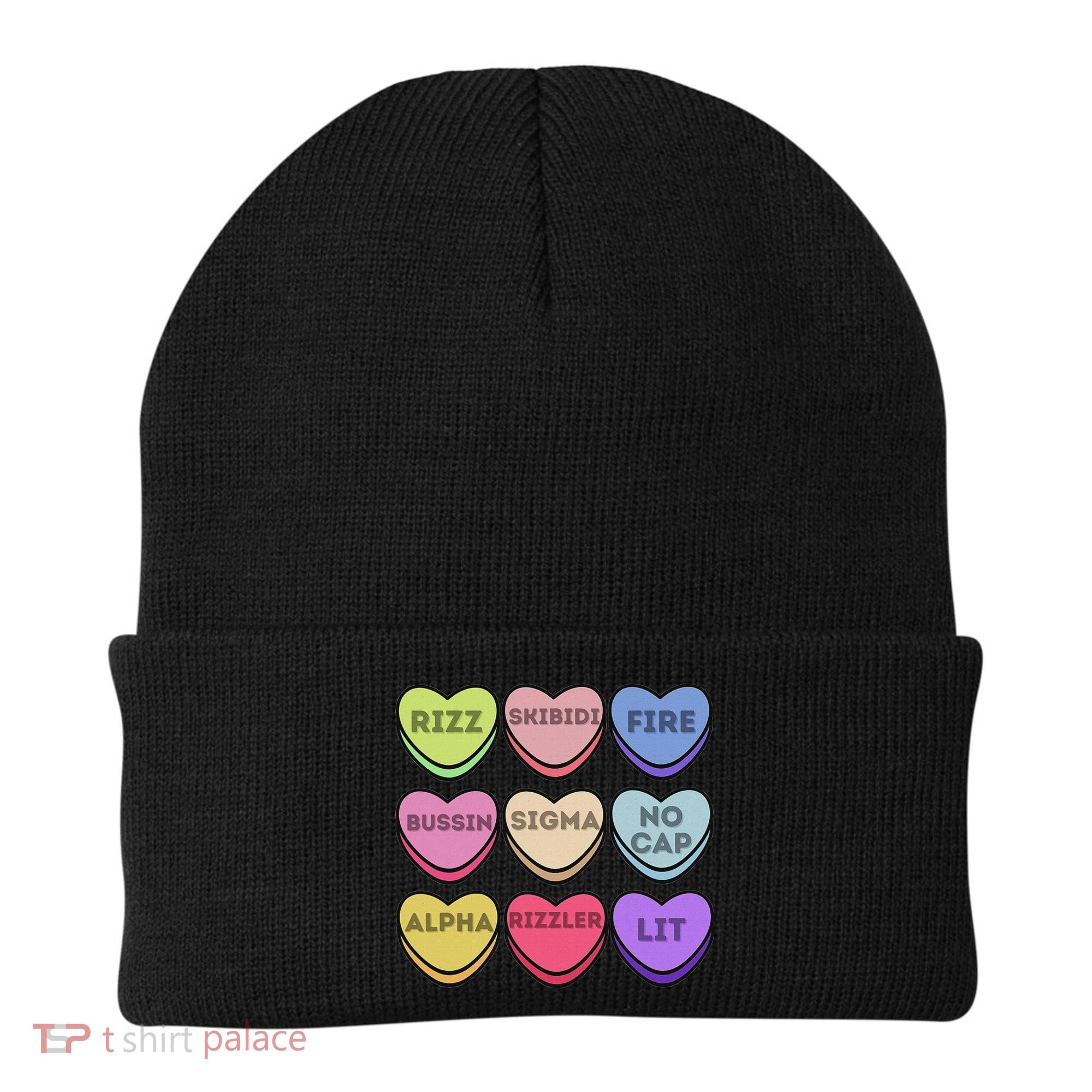 Valentines Day Funny Valentines Day Rizz No Cap Beanie