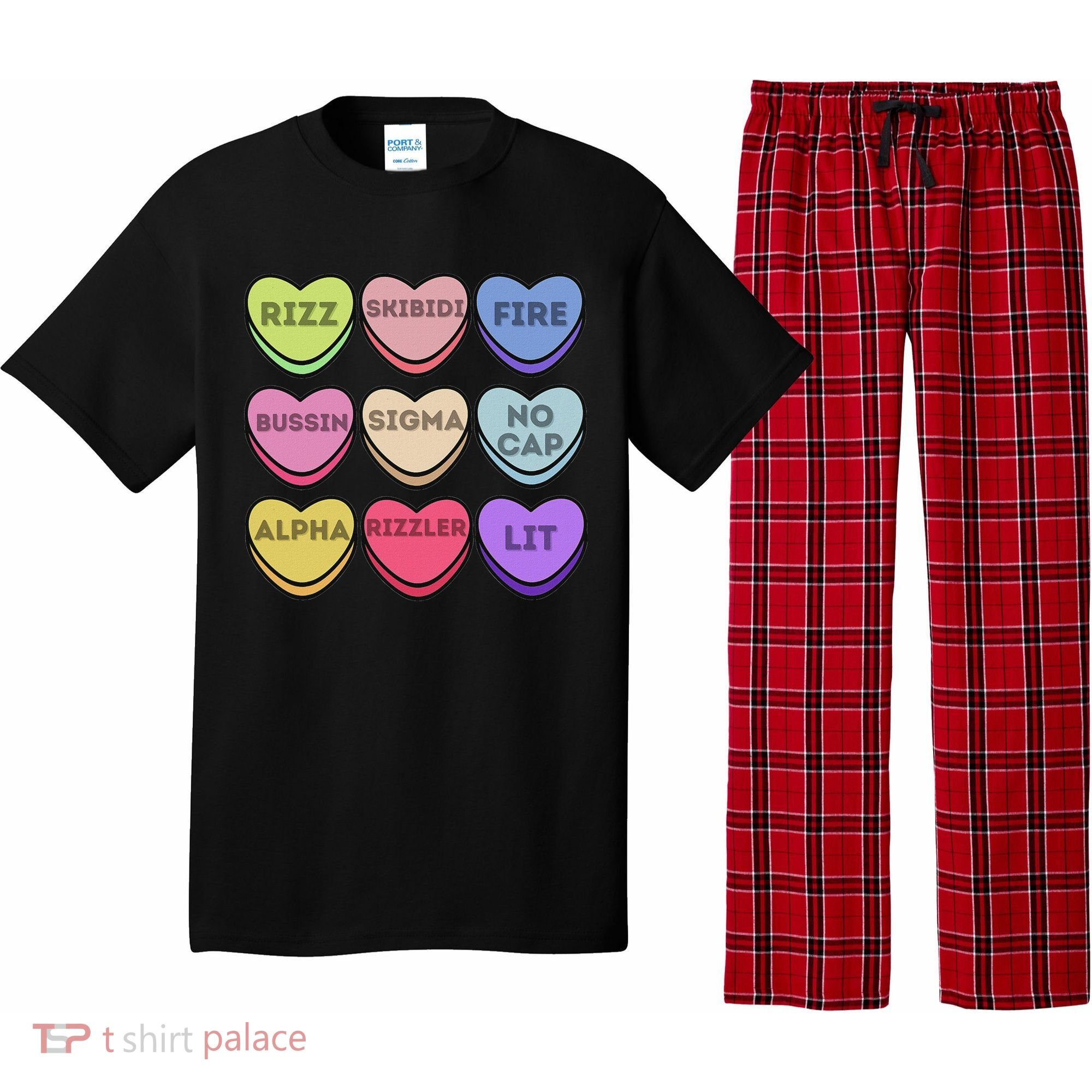 Valentines Day Funny Valentines Day Rizz No Cap Pajama Set