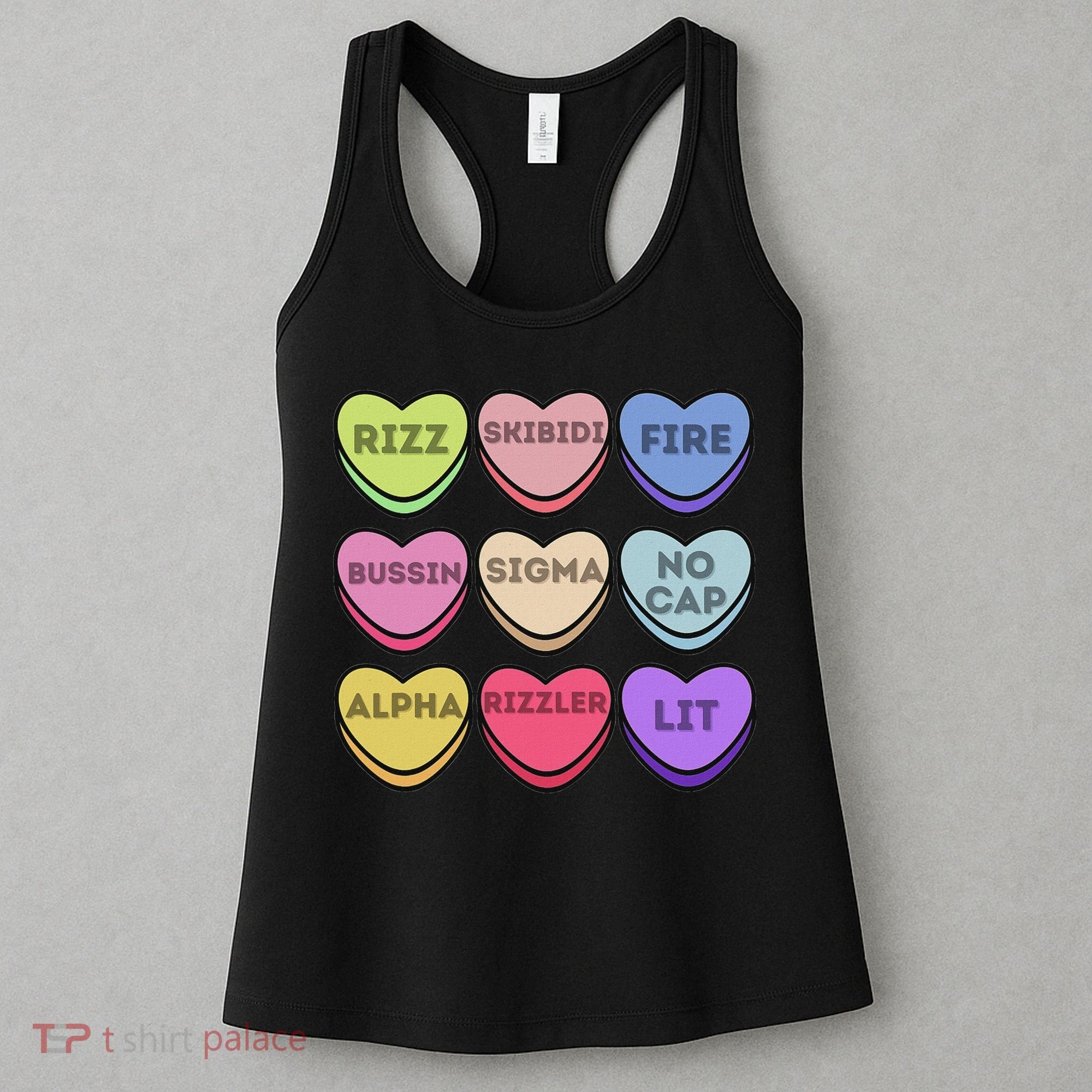 Valentines Day Funny Valentines Day Rizz No Cap Women's Tank Top