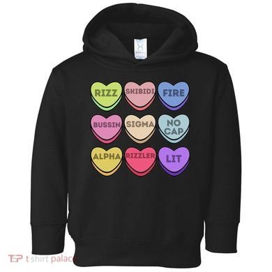 Valentines Day Funny Valentines Day Rizz No Cap Toddler Hoodie