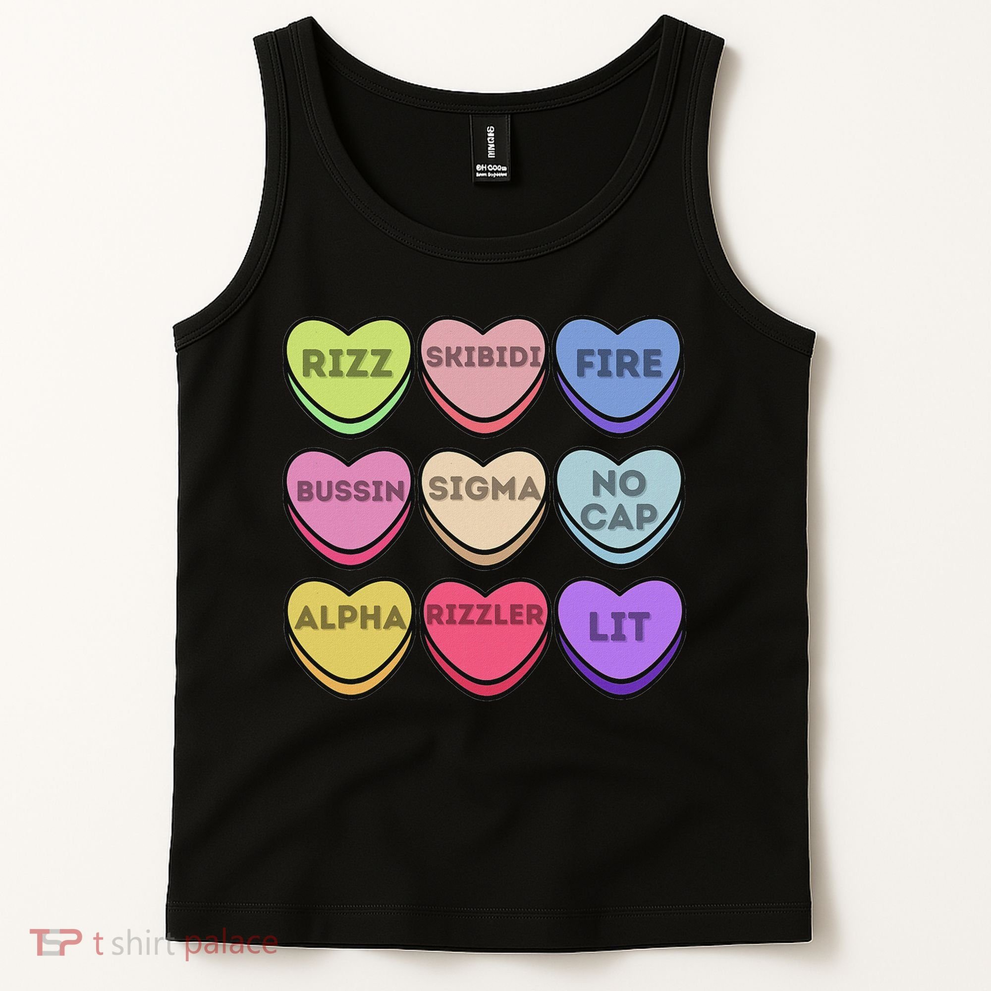 Valentines Day Funny Valentines Day Rizz No Cap Tank Top