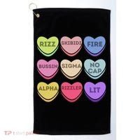 Valentines Day Funny Valentines Day Rizz No Cap Golf Towel thumb 0