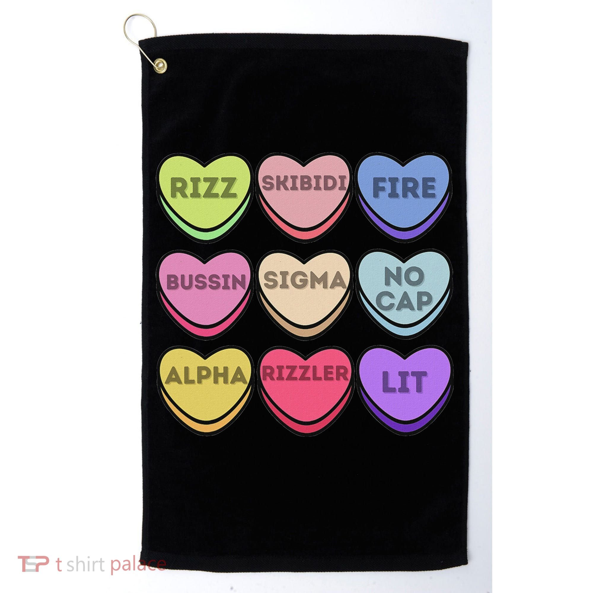 Valentines Day Funny Valentines Day Rizz No Cap Golf Towel