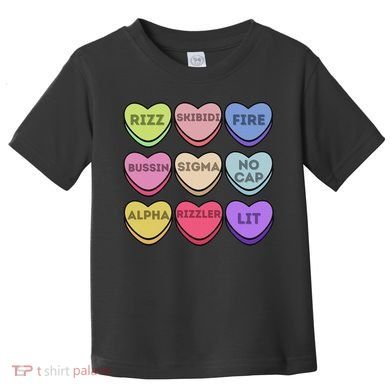 Valentines Day Funny Valentines Day Rizz No Cap Toddler T-Shirt