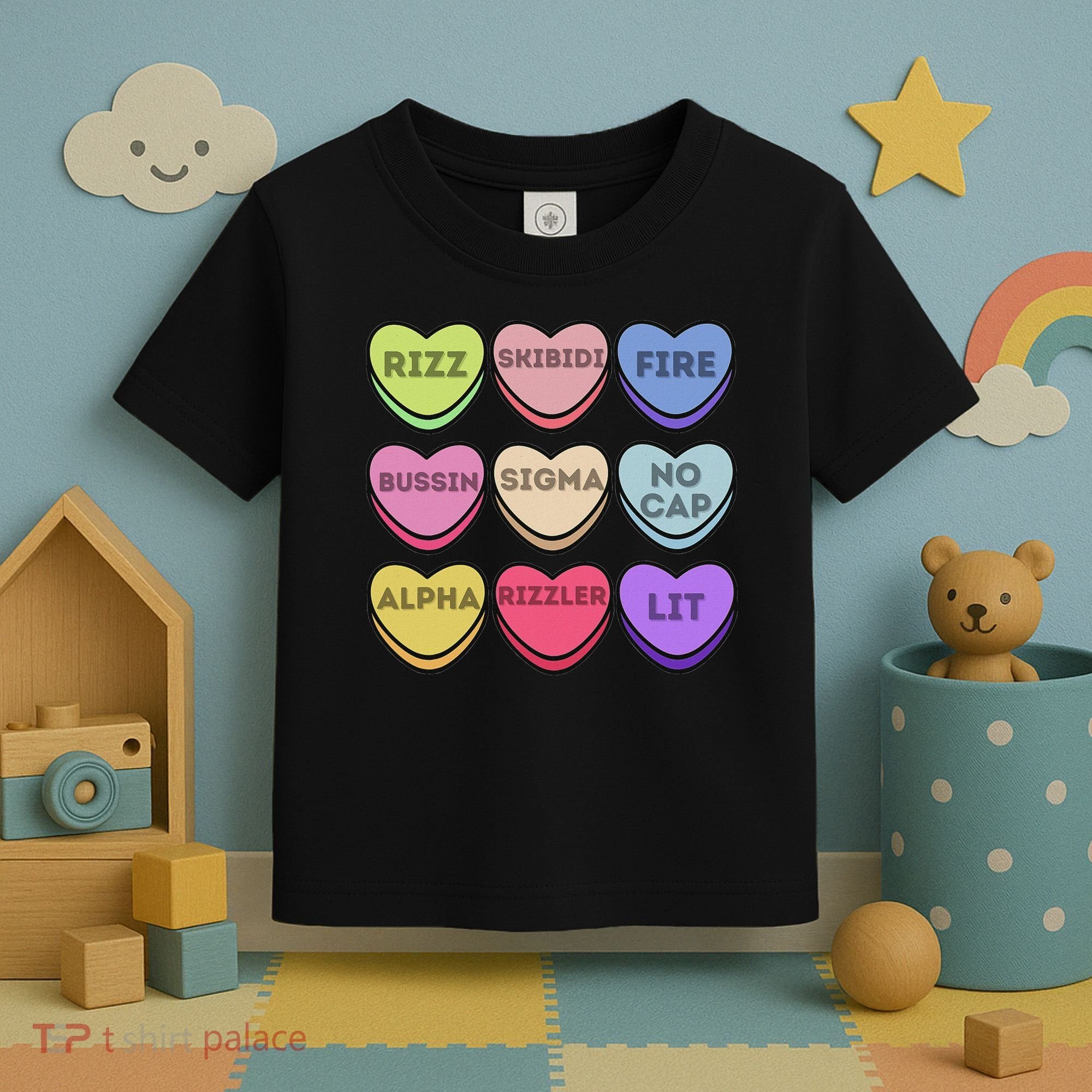 Valentines Day Funny Valentines Day Rizz No Cap Toddler T-Shirt