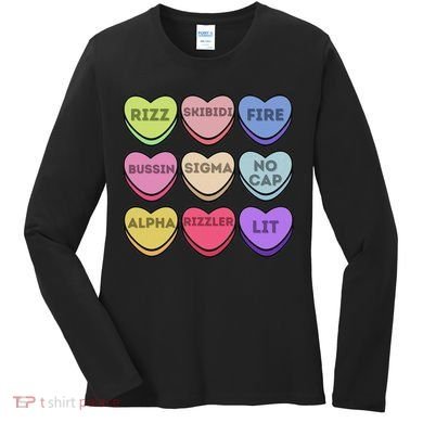 Valentines Day Funny Valentines Day Rizz No Cap Women's Long Sleeve Shirt