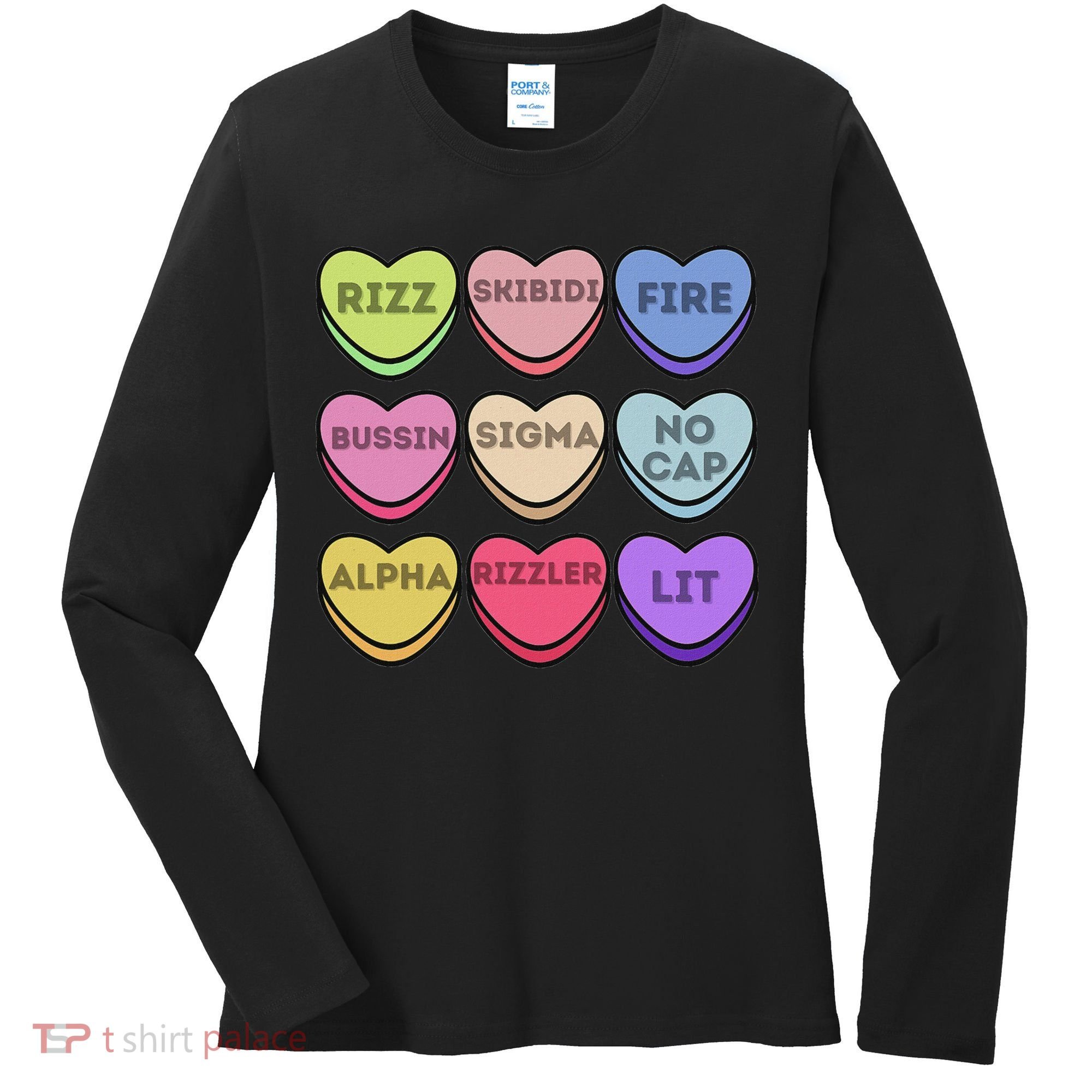 Valentines Day Funny Valentines Day Rizz No Cap Women's Long Sleeve Shirt