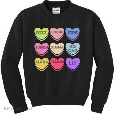Valentines Day Funny Valentines Day Rizz No Cap Kids Sweatshirt