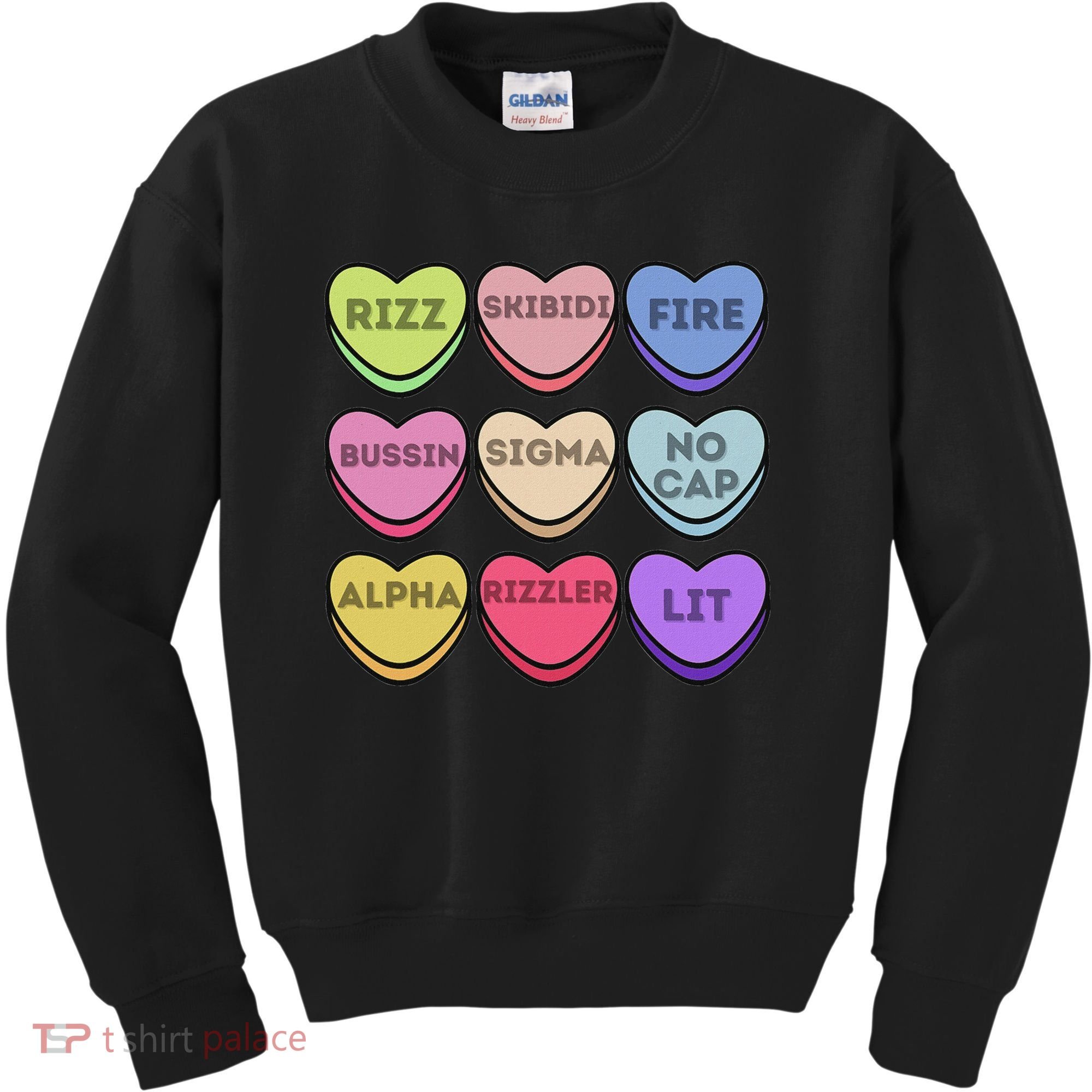 Valentines Day Funny Valentines Day Rizz No Cap Kids Sweatshirt