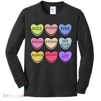 Valentines Day Funny Valentines Day Rizz No Cap Kids Long Sleeve Shirt thumb 0