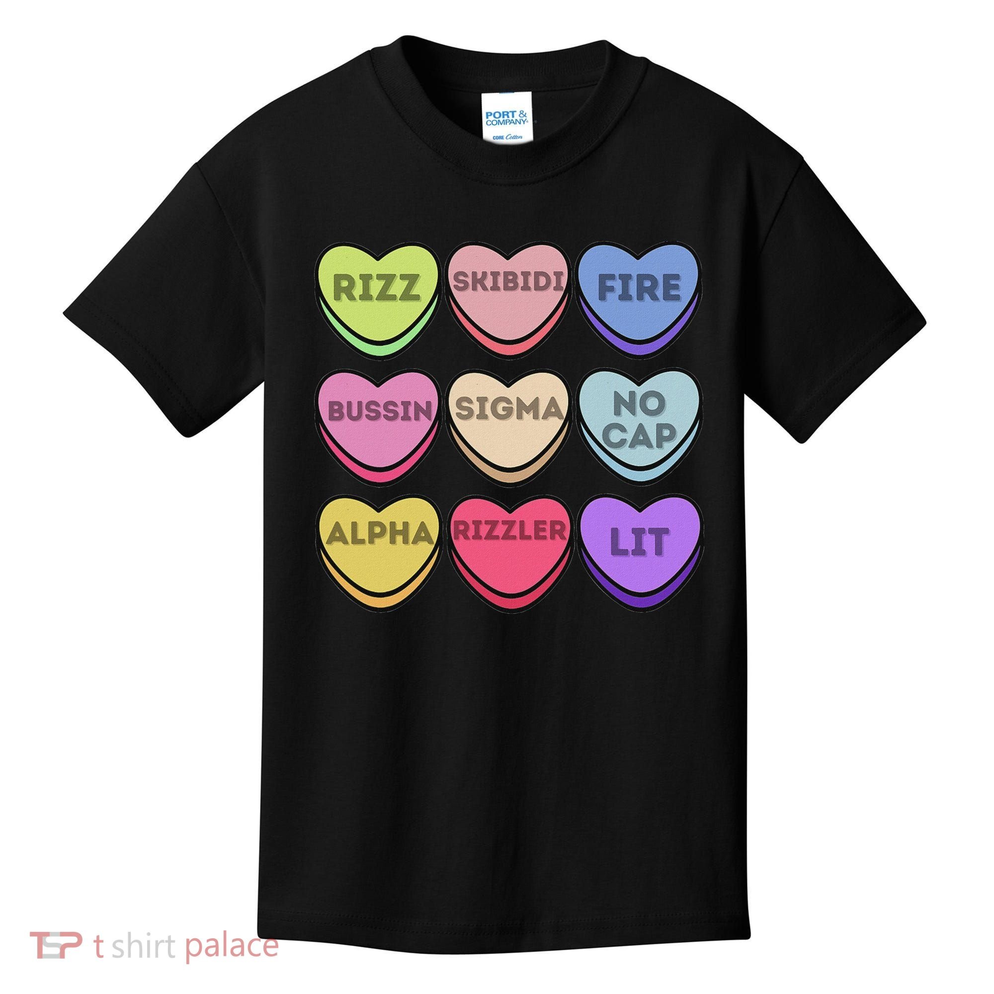 Valentines Day Funny Valentines Day Rizz No Cap Kids T-Shirt