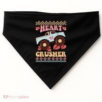 Valentine's Day Funny Heart Crusher Ugly Sweater USA-Made Doggie Bandana thumb 0