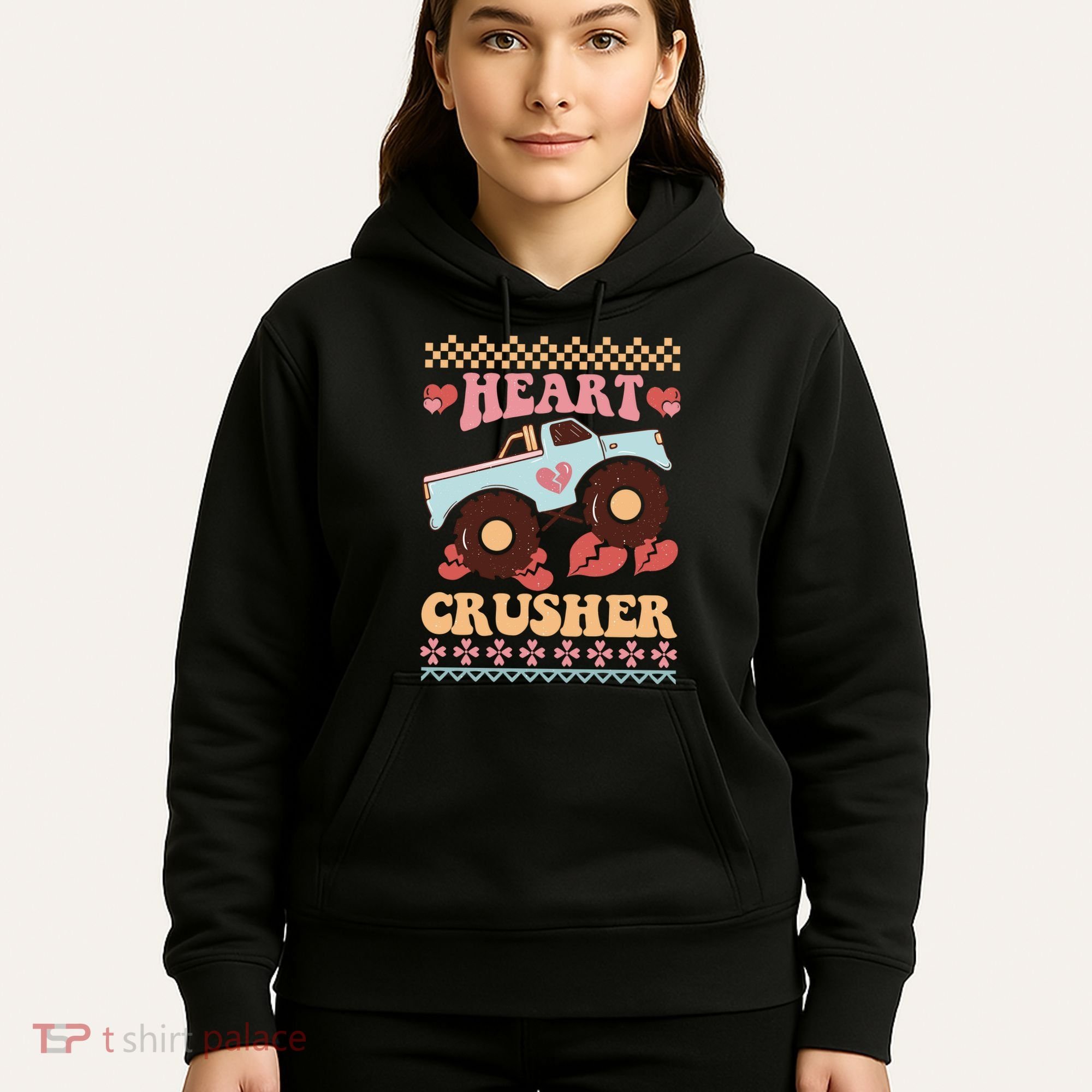 Valentine's Day Funny Heart Crusher Ugly Sweater Hoodie