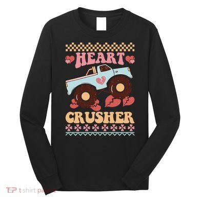 Valentine's Day Funny Heart Crusher Ugly Sweater Long Sleeve Shirt