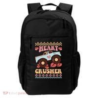 Valentine's Day Funny Heart Crusher Ugly Sweater Backpack thumb 0