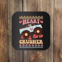 Valentine's Day Funny Heart Crusher Ugly Sweater Coaster thumb 0