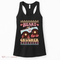 Valentine's Day Funny Heart Crusher Ugly Sweater Women's Tank Top thumb 0