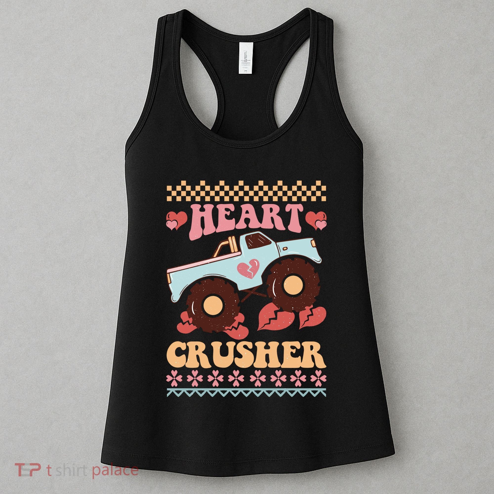 Valentine's Day Funny Heart Crusher Ugly Sweater Women's Tank Top