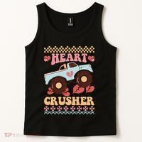 Valentine's Day Funny Heart Crusher Ugly Sweater Tank Top thumb 2